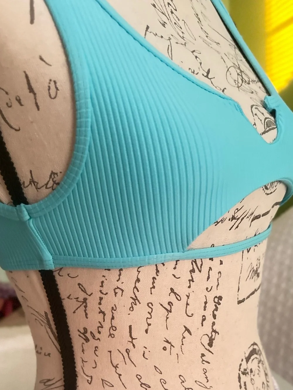 Frankie's Bikinis Ribbed Aqua Blue Oasis Cole Top
